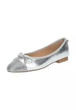 Балетки из кожи/текстиля Steve Madden, серебряный