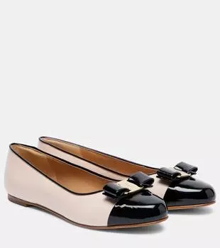 Балетки из кожи Varina Ferragamo, черный