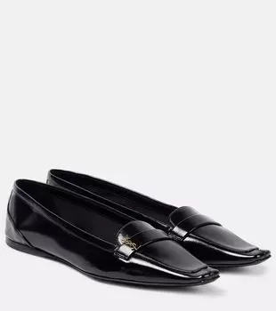 Балетки из макового веган-кожи Saint Laurent, нуар