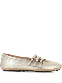 Балетки из металлизированной кожи Alexander Hotto, золотой