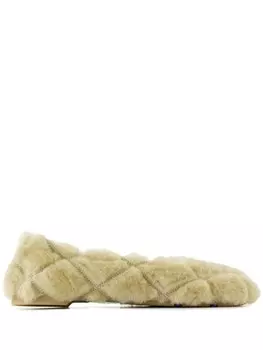 Балетки из овчины Burberry, нейтральный цвет