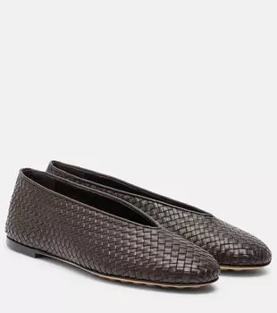 Балетки из плетёной кожи Rosa Bottega Veneta, Fondant