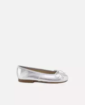 Балетки из серебристой кожи для девочек Eli 1957, серебряный