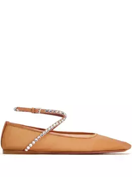 Балетки из сетки Amina Muaddi, коричневый