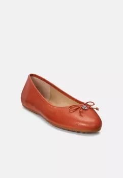 Балетки JAYNA PEBBLED LEATHER DRIVER FLAT Ralph Lauren, оранжевый
