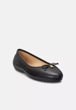 Балетки JAYNA PEBBLED LEATHER DRIVER FLAT Ralph Lauren, черный