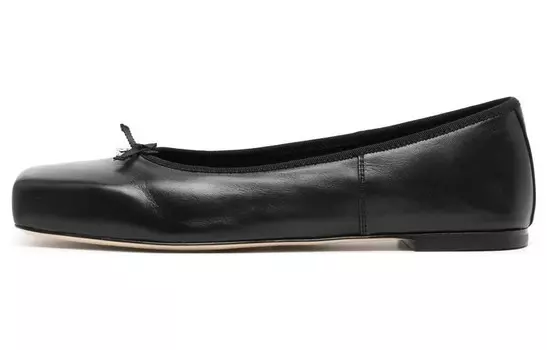 Балетки кожаные Alexander Wang с квадратным носком, черный