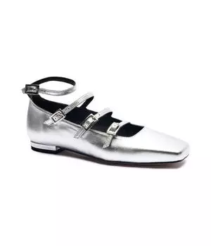 Балетки кожаные Alohas Luke, серебряный