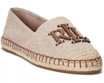 Балетки LAUREN Ralph Lauren Cameryn III Canvas & Leather Espadrille, цвет Natural/Deep Saddle Tan/Deep Saddle Tan