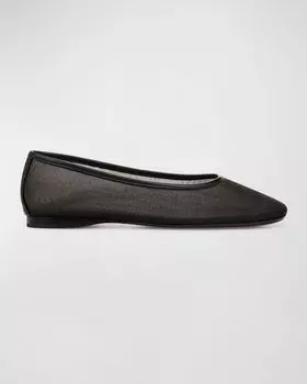 Балетки Leah Mesh с квадратным носком Vince, цвет Black