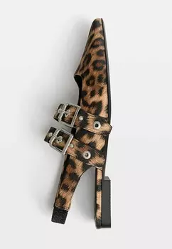 Балетки LEOPARD Stradivarius, коричневый