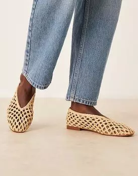 Балетки Linus от ASOS DESIGN из натуральной ткани