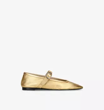 Балетки Мэри Джейн из металлизированной кожи Le Monde Beryl, золотой