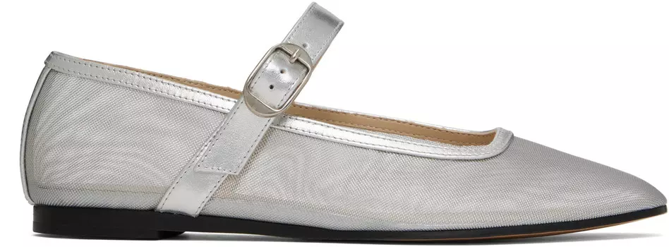 Балетки Мэри Джейн из сетчатой ткани Le Monde Beryl, Silver