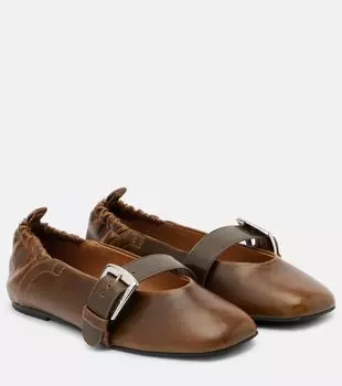 Балетки Mary Jane Butterfly Ganni, Dark Olive