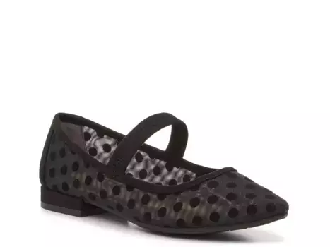 Балетки Mary Jane Flat Kelly & Katie, Black Polka Dot Mesh Fabric