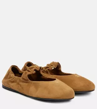 Балетки Mary Jane из замши Miu Miu, зеленый