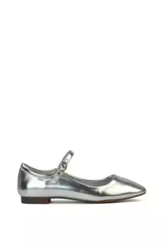 Балетки Mary Jane с квадратным носком 'Allegra' XY London, цвет metallic silver