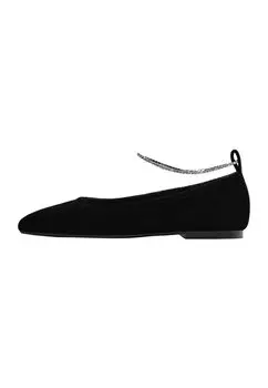 Балетки Massimo Dutti БРЮКИ СО СТРАЗАМИ, черный