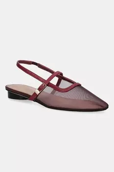 Балетки MESH ROUND HEEL BALLERINA с сетчатыми вставками и круглым каблуком Tommy Hilfiger, бордовый