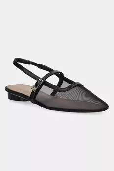 Балетки MESH ROUND HEEL BALLERINA с сетчатыми вставками и круглым каблуком Tommy Hilfiger, черный