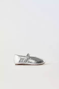 Балетки металлический ZARA, серебро