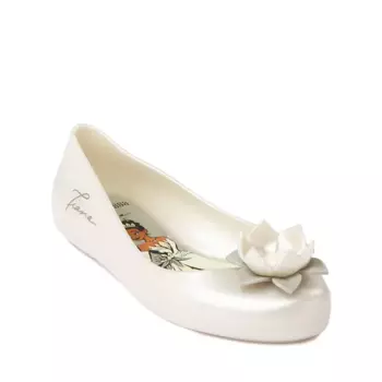 Балетки Mini Melissa + Disney Sweet Love Princess Ballet Flat, цвет Metallic White/Green