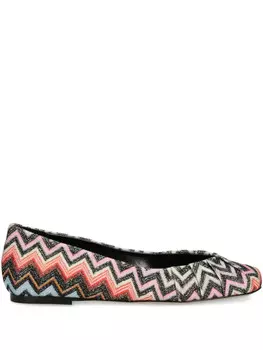 Балетки Missoni с зигзагообразным узором, черный