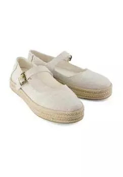 Балетки на бретельках "Carolina Mary Jane" с пряжкой Toms, цвет 101 natural