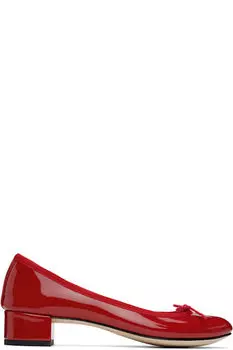 Балетки на каблуках «Камилла» красного цвета Repetto