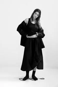 Балетки на шнуровке ZARA, черный