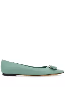 Балетки New Vara Bow Ferragamo, зеленый