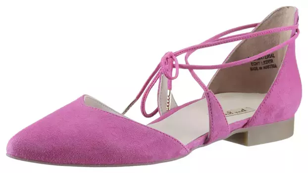 Балетки Paul Green, со шнуровкой, открытые швы, фуксия