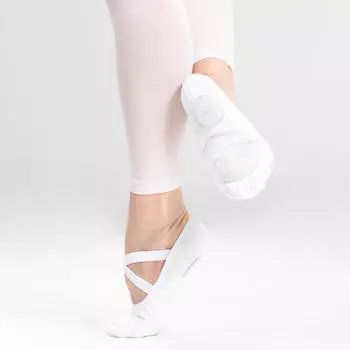 Балетки полуострые с раздельной подошвой из эластичного льна Gr. 41-42 белый STAREVER, белый