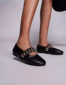 Балетки Public Desire Harmonica с фурнитурой черного цвета