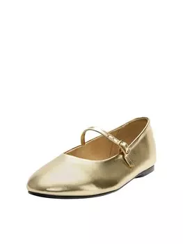 Балетки Pull&Bear Ballet Flats with Strap, золотой