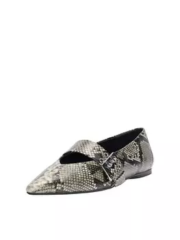 Балетки Pull&Bear Ballet Flats with Strap, цвет greige/dark grey