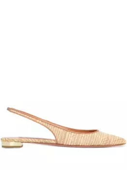 Балетки Purist с ремешком на пятке Aquazzura, нейтральный