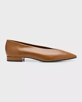 Балетки Rebecca из телячьей кожи Loro Piana, цвет Saddle Brown