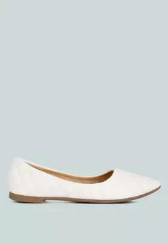 Балетки рикхани со стегаными деталями London Rag, белый