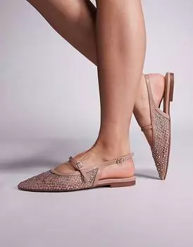 Балетки River Island из сетки светло-бежевого цвета