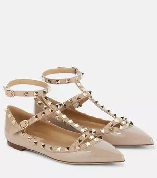 Балетки Rockstud из лаковой кожи Valentino Garavani