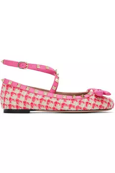 Балетки Rockstud из твида Valentino Garavani, мультиколор