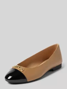 Балетки с аппликацией на этикетке, модель «REBECCA» MICHAEL Michael Kors, песочный