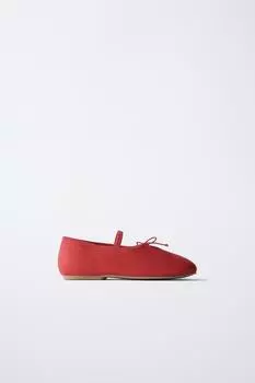 Балетки с бантиком ZARA, красный