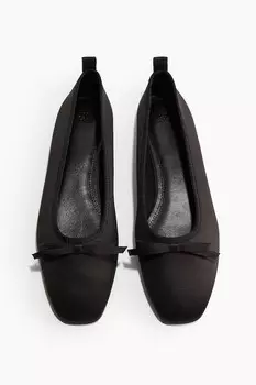 Балетки с бантом H&M, черный