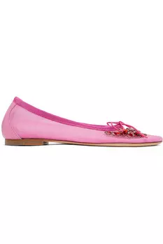 Балетки с цветочным кружевом и декором Simone Rocha, мультиколор