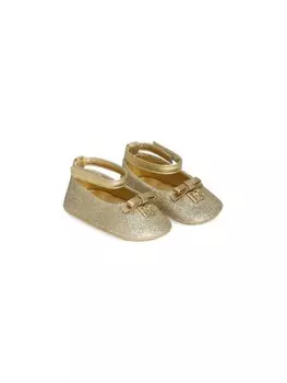 Балетки с DG-бляшкой Dolce & Gabbana Kids, золотой