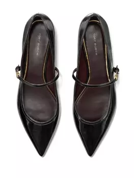 Балетки с двойной Т-образной пряжкой Tory Burch, черный