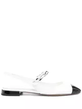 Балетки с искусственным жемчугом MIU MIU, белый
